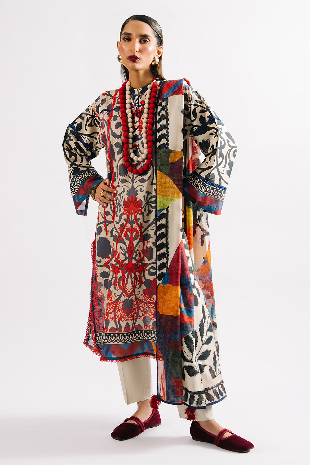 Heritage by Gul Ahmed Unstitched Printed Lawn 3 Piece Suit GA26UFH CL-62143 - Summer Collection