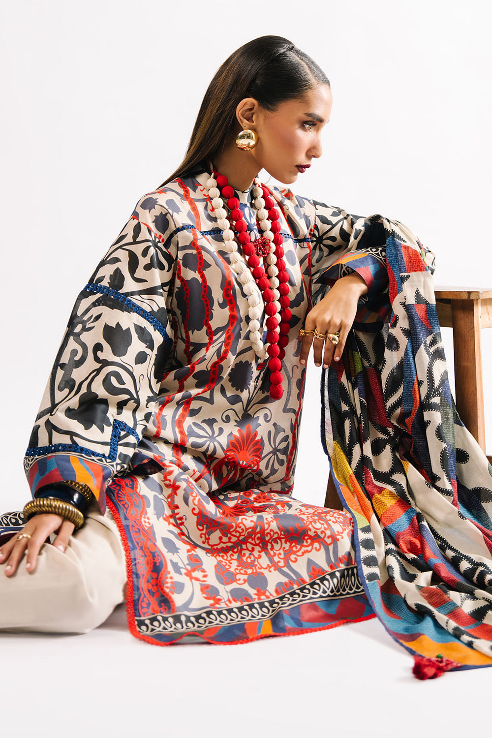 Heritage by Gul Ahmed Unstitched Printed Lawn 3 Piece Suit GA26UFH CL-62143 - Summer Collection