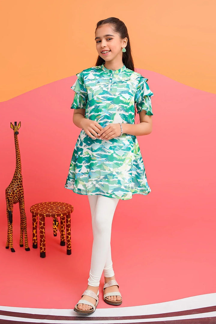 Ochre RTW Printed Girls 1 Piece Chiffon Top OWT-617 - Summer Collection