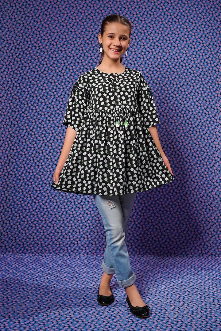 Ochre RTW Printed Girls 1 Piece Georgette Top OWT-625 - Winter Collection