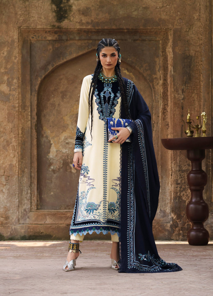 Gulnar by Bin Ilyas Unstitched Embroidered Karandi 3 Piece Suit BI26UGK 1011B - Festive Collection