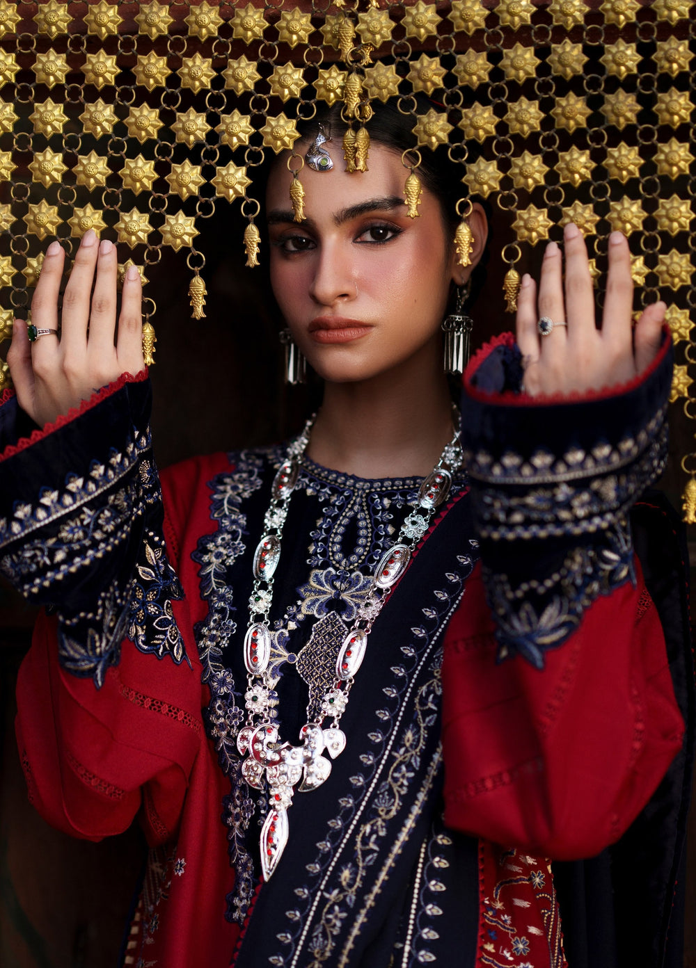 Gulnar by Bin Ilyas Unstitched Embroidered Karandi 3 Piece Suit BI26UGK 1011A - Festive Collection