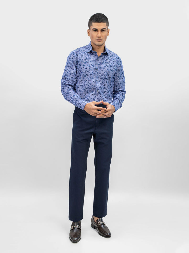 Brumano Ready To Wear Shirts Men 1 Piece Cotton Purple Abstract Printed Shirt With Classic Collar 0-31-024-5096 - Summer Collection