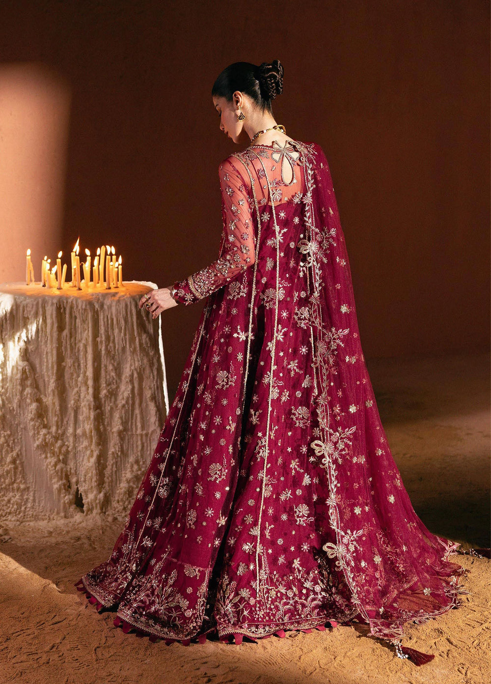 Elirah by Qalamkar Unstitched Embroidered Net 3 Piece Suit QLK26UE Cleo QMF-02 - Wedding Collection