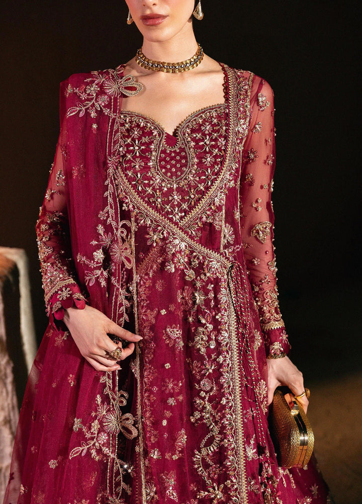 Elirah by Qalamkar Unstitched Embroidered Net 3 Piece Suit QLK26UE Cleo QMF-02 - Wedding Collection