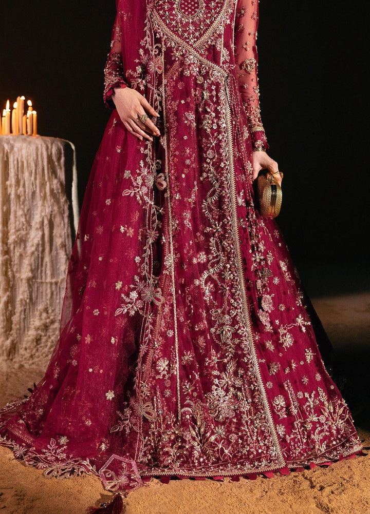 Elirah by Qalamkar Unstitched Embroidered Net 3 Piece Suit QLK26UE Cleo QMF-02 - Wedding Collection