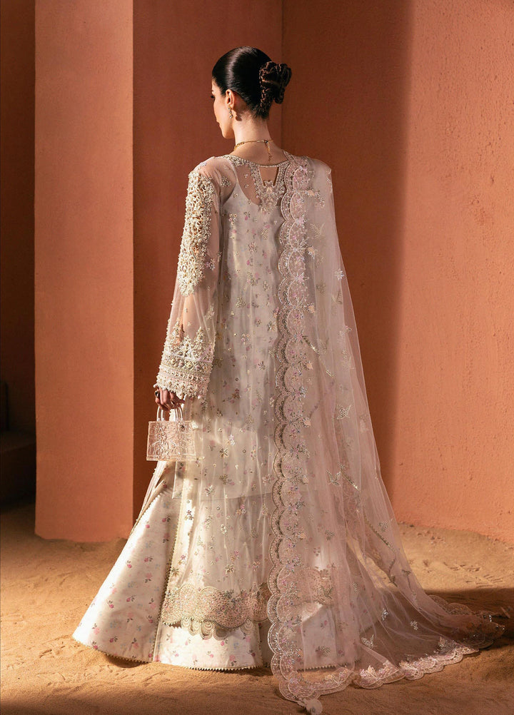 Elirah by Qalamkar Unstitched Embroidered Net 3 Piece Suit QLK26UE Elowen QMF-07 - Wedding Collection