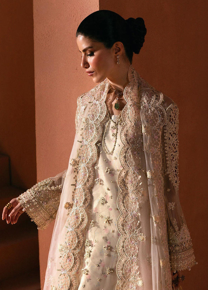 Elirah by Qalamkar Unstitched Embroidered Net 3 Piece Suit QLK26UE Elowen QMF-07 - Wedding Collection