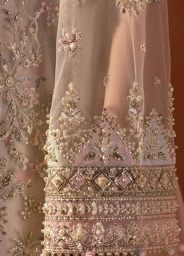 Elirah by Qalamkar Unstitched Embroidered Net 3 Piece Suit QLK26UE Elowen QMF-07 - Wedding Collection
