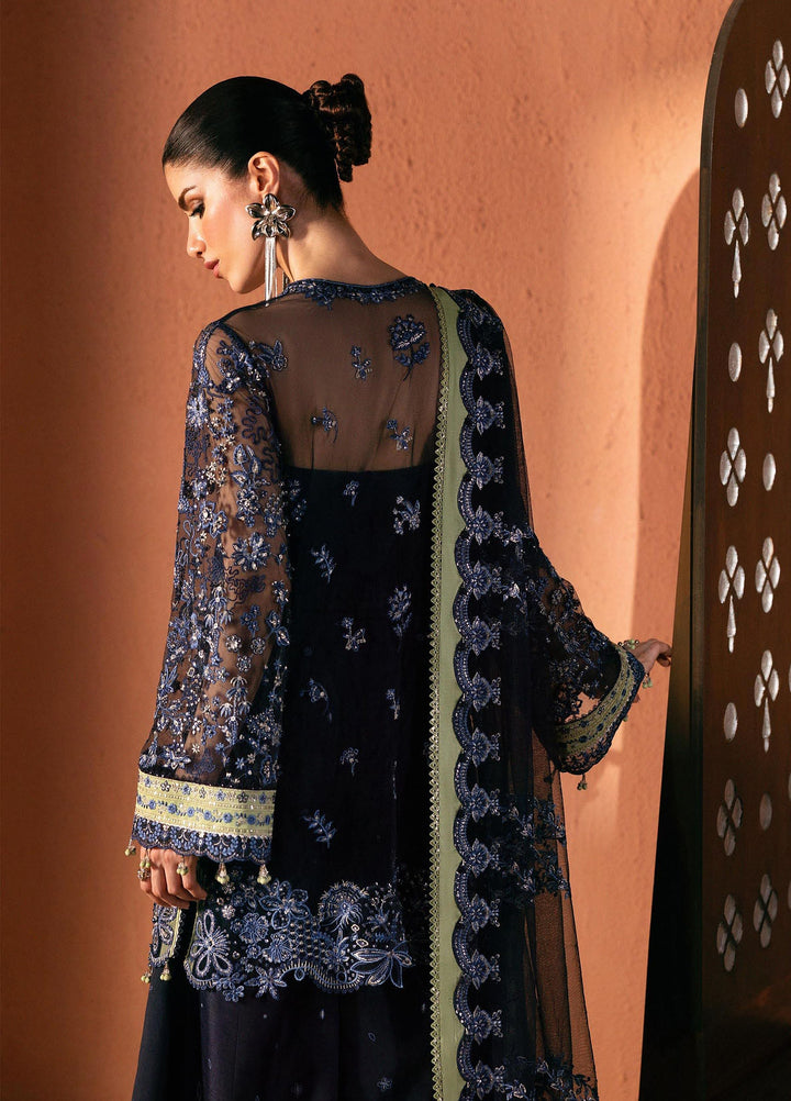 Elirah by Qalamkar Unstitched Embroidered Net 3 Piece Suit QLK26UE Sloane QMF-06 - Wedding Collection