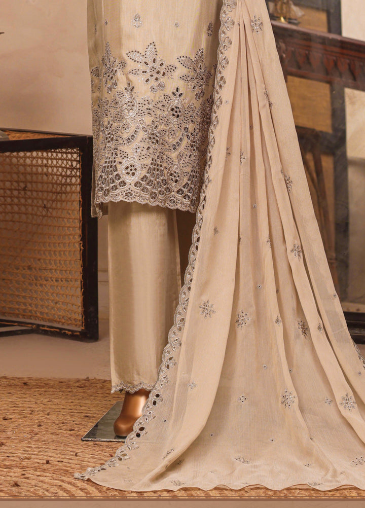 Majestic Silk by HZ Textiles RTW Embroidered Rawsilk 3 Piece Suit HZ26RMS RDE-3P-001 Hazelnut - Festive Collection