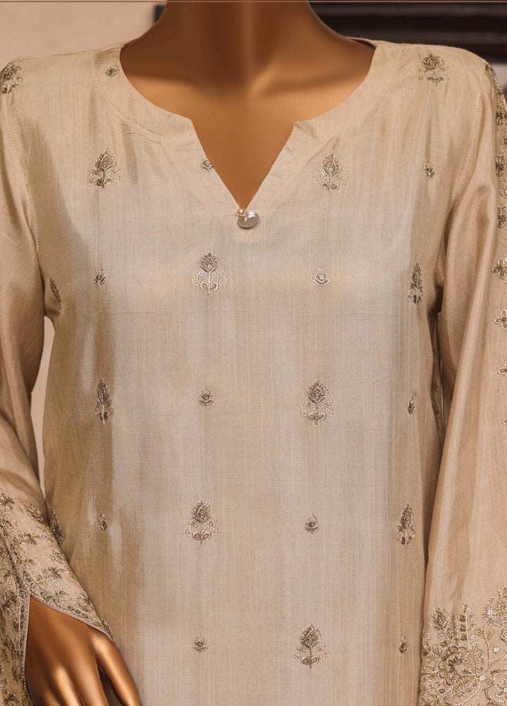 Majestic Silk by HZ Textiles RTW Embroidered Rawsilk 3 Piece Suit HZ26RMS RDE-3P-001 Hazelnut - Festive Collection