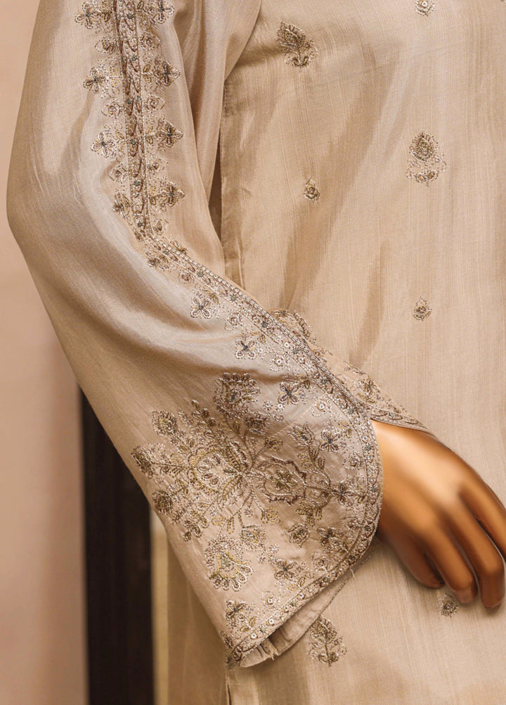 Majestic Silk by HZ Textiles RTW Embroidered Rawsilk 3 Piece Suit HZ26RMS RDE-3P-001 Hazelnut - Festive Collection