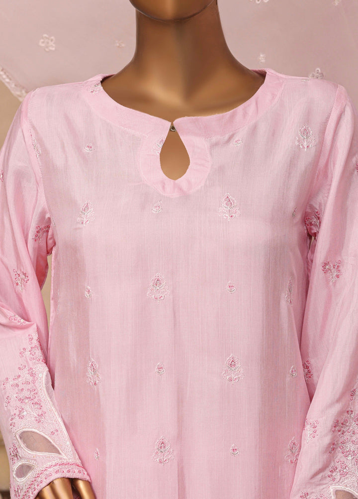 Majestic Silk by HZ Textiles RTW Embroidered Rawsilk 3 Piece Suit HZ26RMS RDE-3P-003 Blush Rose - Festive Collection