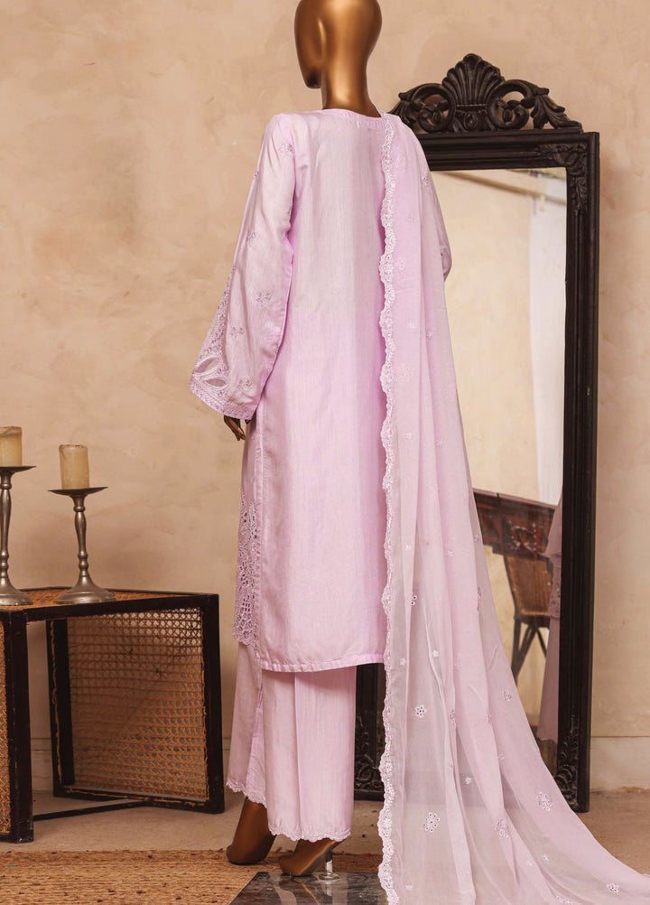 Majestic Silk by HZ Textiles RTW Embroidered Raw Silk 3 Piece Suit HZ26RMS RDE-3P-005 Lavender - Festive Collection
