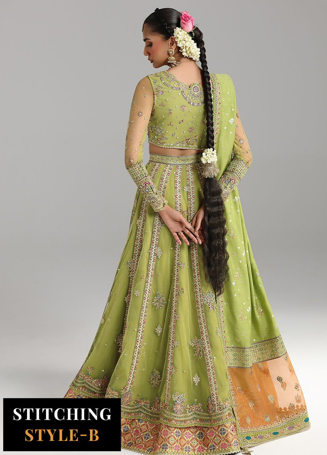 Shadmani by Qalamkar Embroidered Net Suits Unstitched 3 Piece QLM25SW RH-03 Gulnara - Wedding Collection