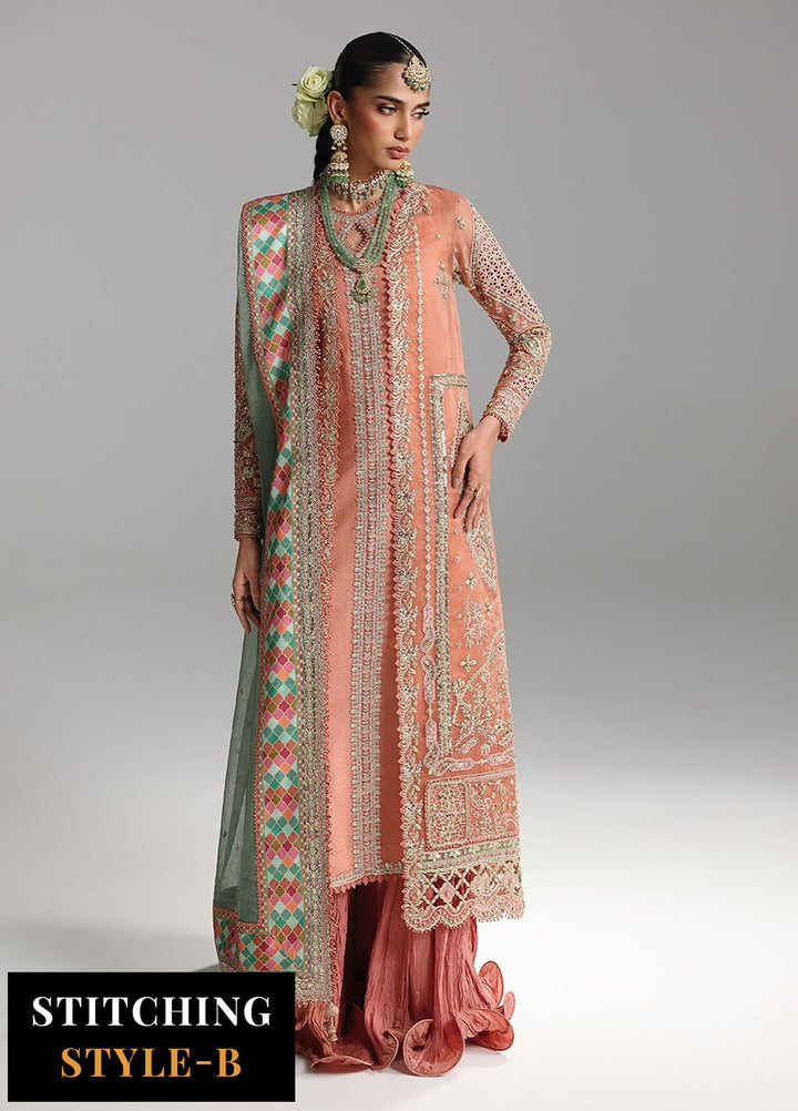 Shadmani by Qalamkar Embroidered Organza Suits Unstitched 3 Piece QLM25SW RH-04 Zehra - Wedding Collection