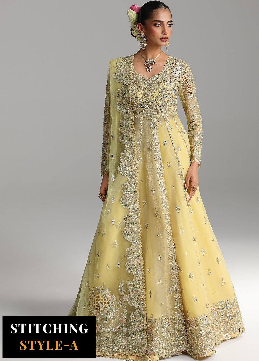 Shadmani by Qalamkar Embroidered Organza Suits Unstitched 3 Piece QLM25SW RH-06 Hoor - Wedding Collection