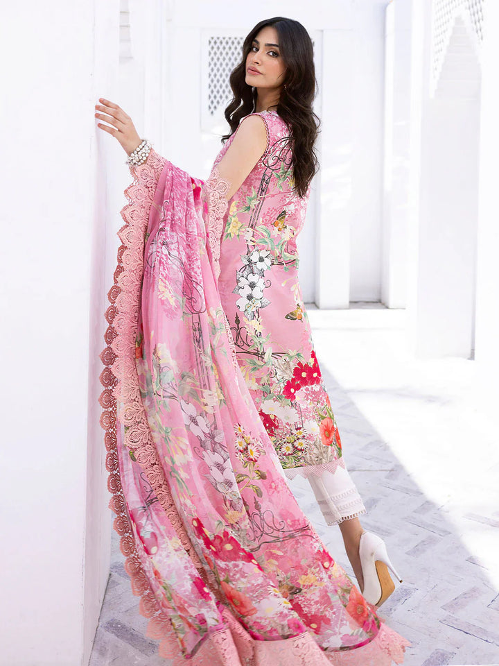 Leya by Roheenaz Embroidered Lawn Suits Unstitched 3 Piece RNZ24L RNZ-05B Coral Cove - Spring Summer Collection
