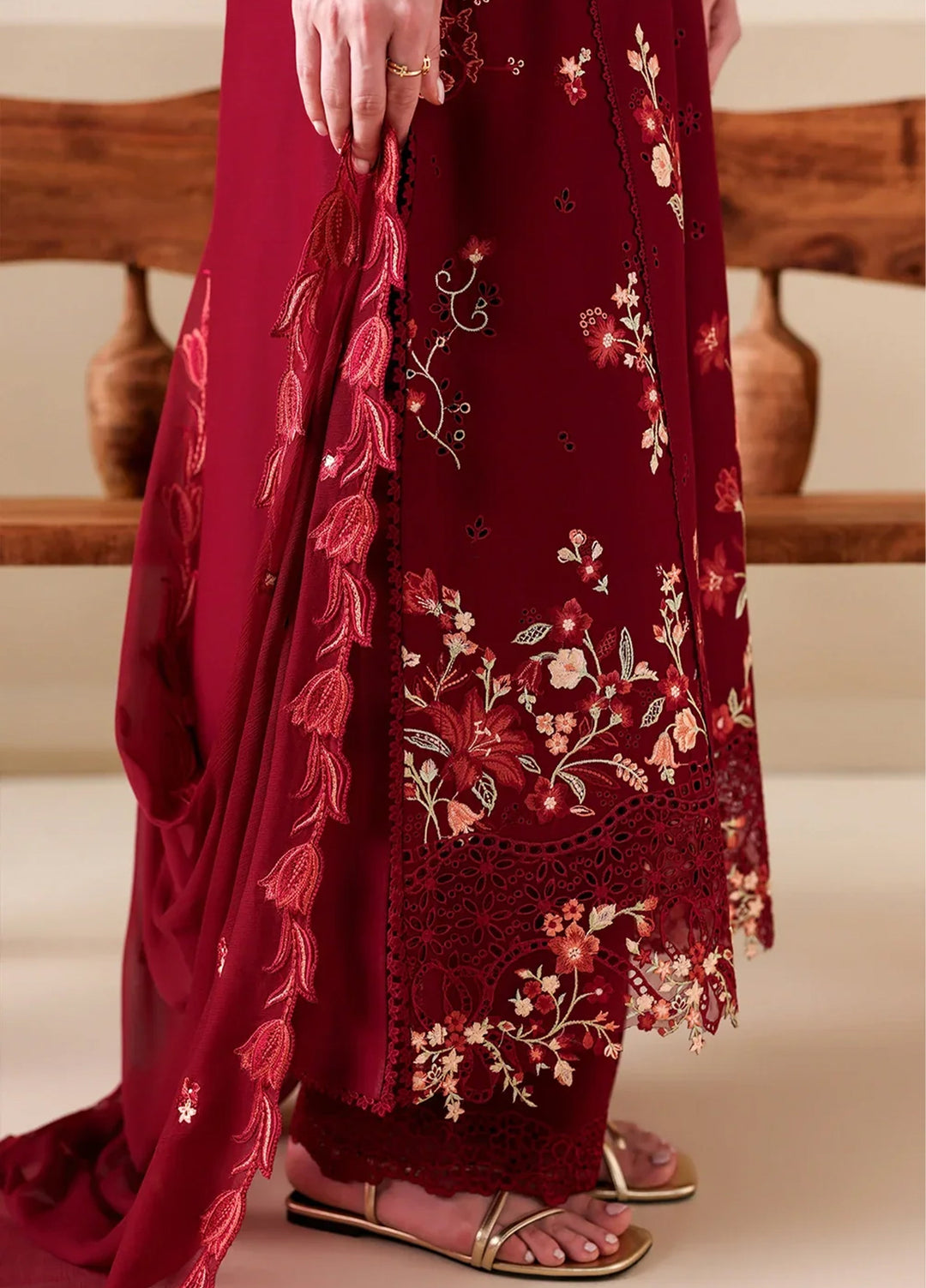 Azure Unstitched Embroidered Lawn 3 Piece Suit Ruby Rose - Festive Collection