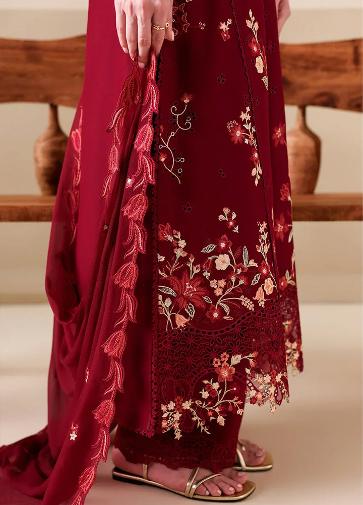 Azure Unstitched Embroidered Lawn 3 Piece Suit Ruby Rose - Festive Collection