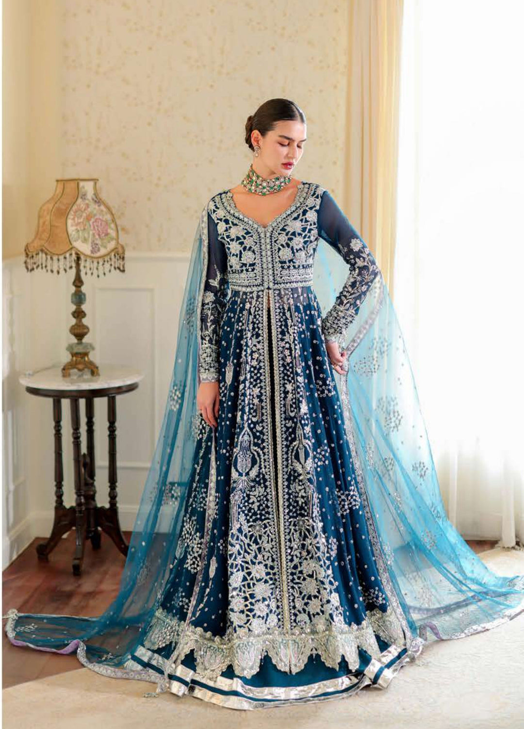 Whispers of Grace by Roheenaz Unstitched Embroidered Chiffon 3 Piece Suit RN26UWG Marcella RUNCH260202 - Wedding Collection