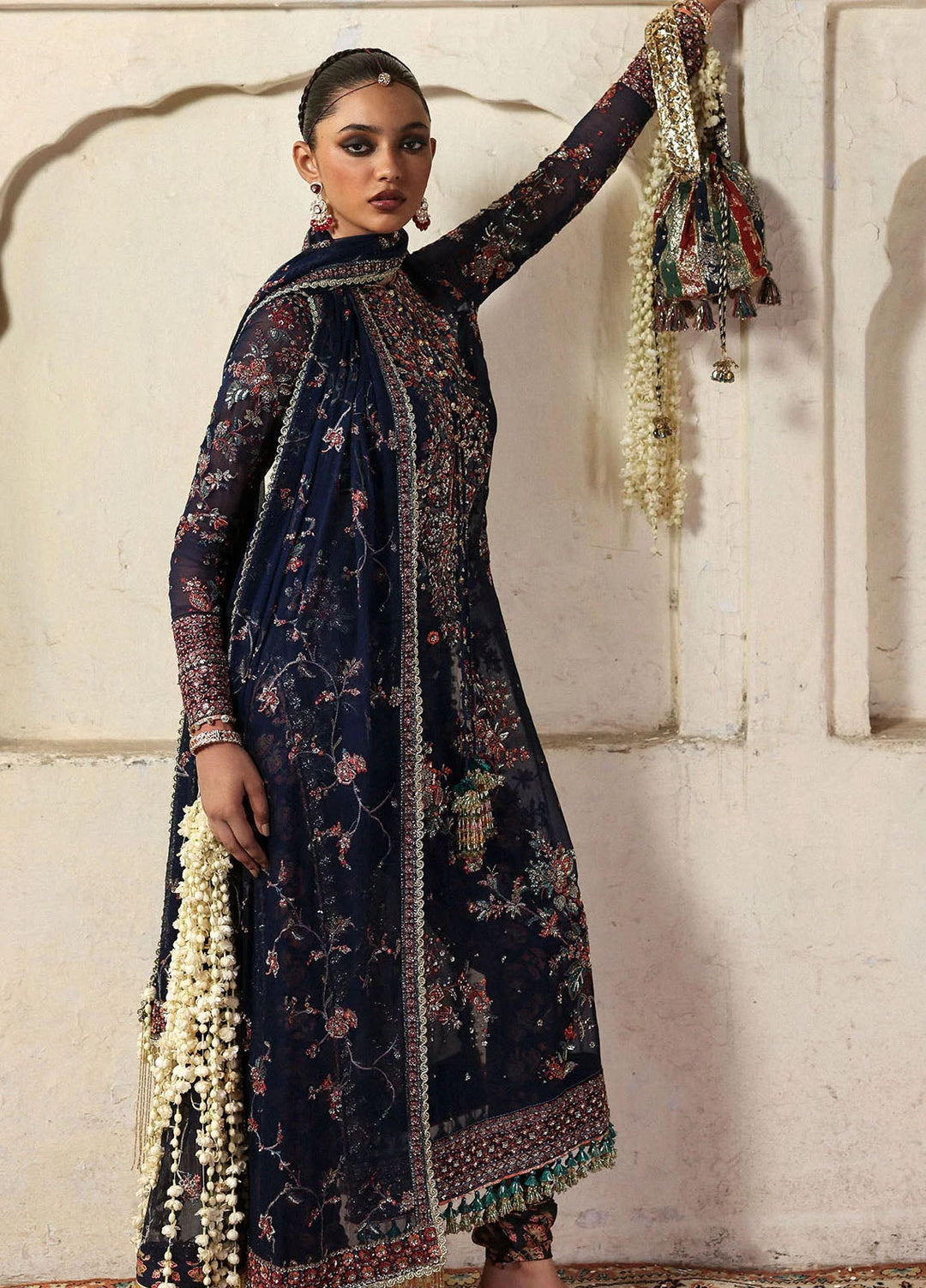 Massarat by Hussain Rehar Embroidered Chiffon Suits Unstitched 3 Piece HRR25MU Rabab - Festive Collection