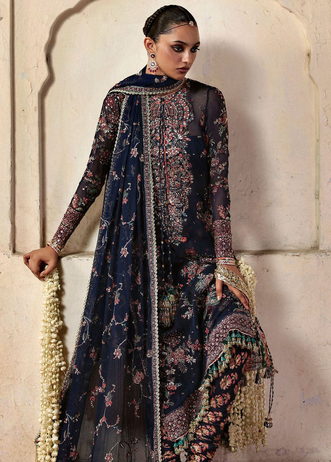 Massarat by Hussain Rehar Embroidered Chiffon Suits Unstitched 3 Piece HRR25MU Rabab - Festive Collection