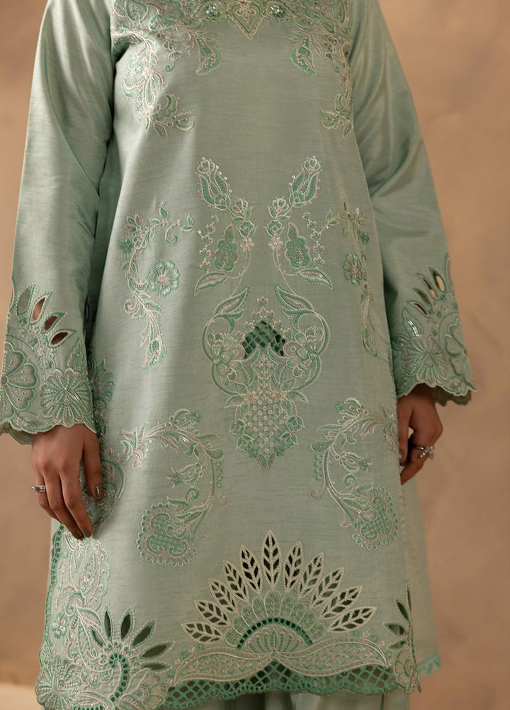 Silah by Rajbari Unstitched Embroidered Korean Silk 3 Piece Suit RB26US Celeste - Festive Collection