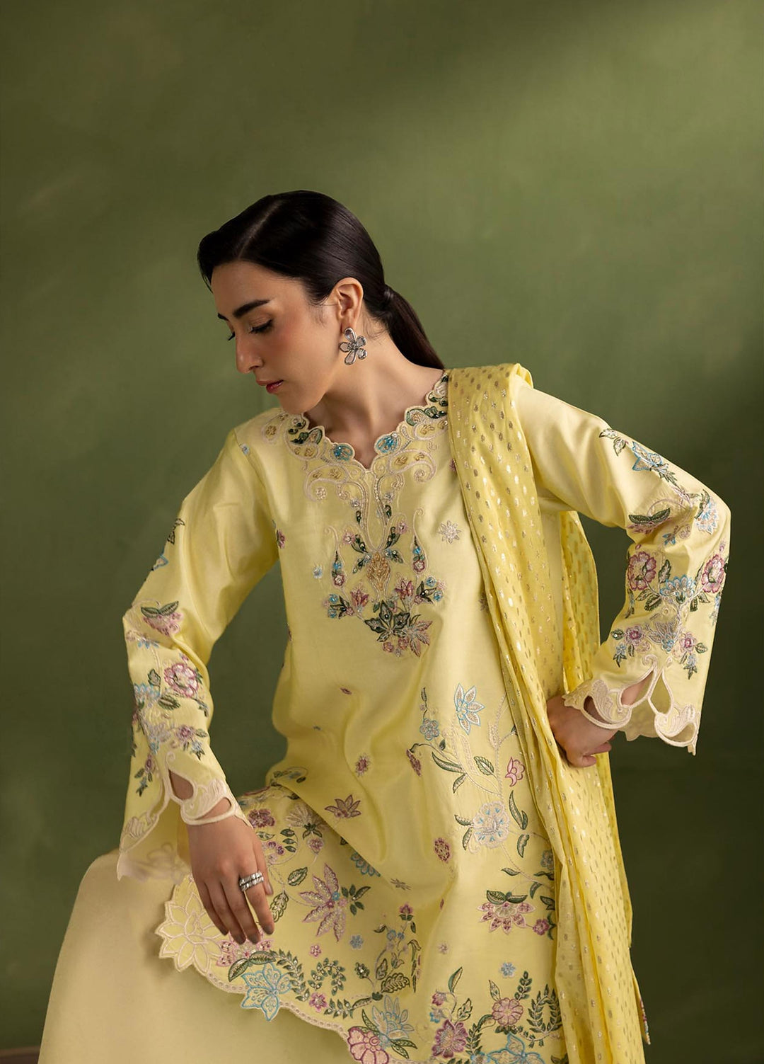 Silah by Rajbari Unstitched Embroidered Sheesh Silk 3 Piece Suit RB26US Etoil - Festive Collection