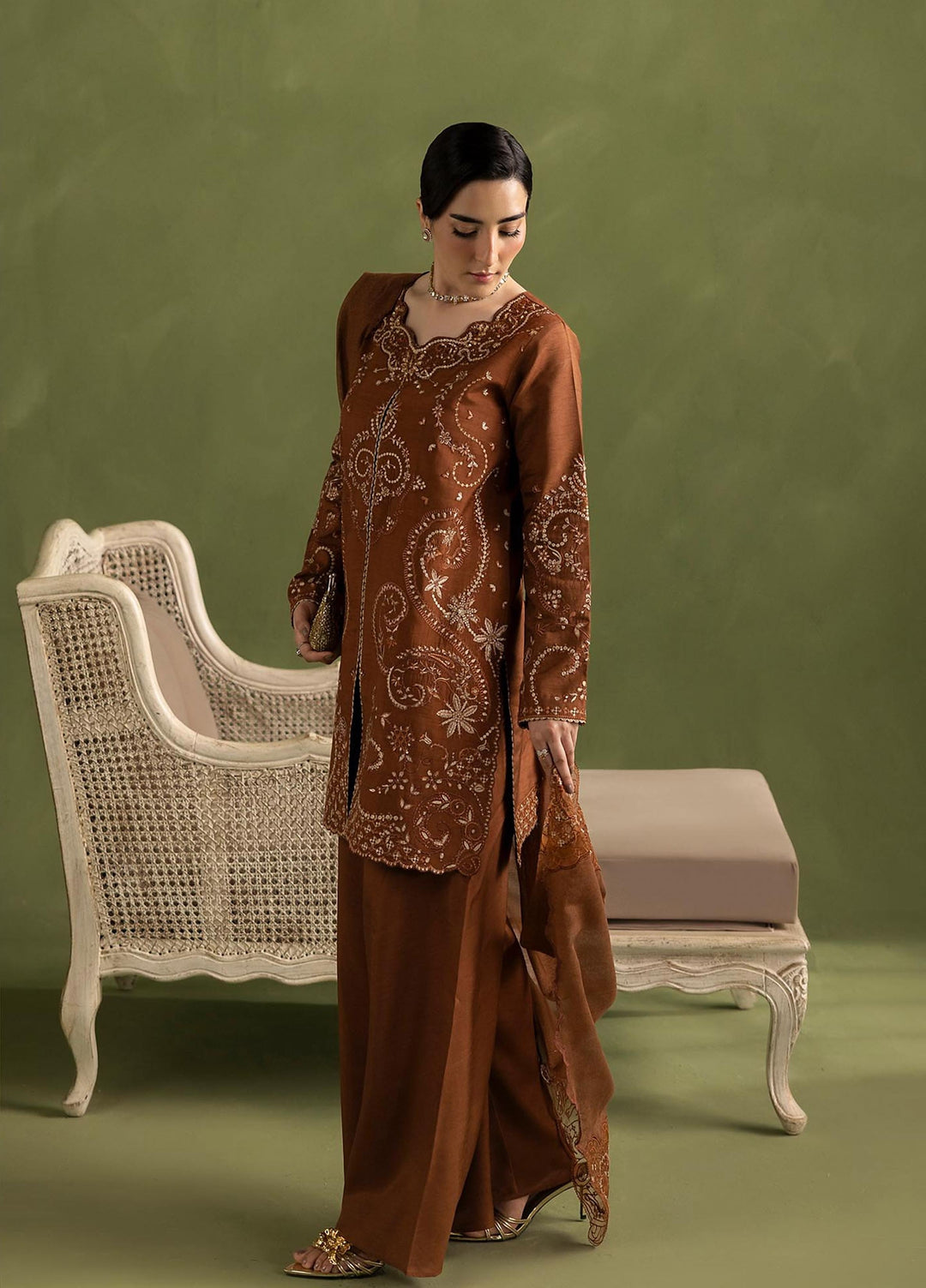 Silah by Rajbari Unstitched Embroidered Korean Silk 3 Piece Suit RB26US Fleur - Festive Collection
