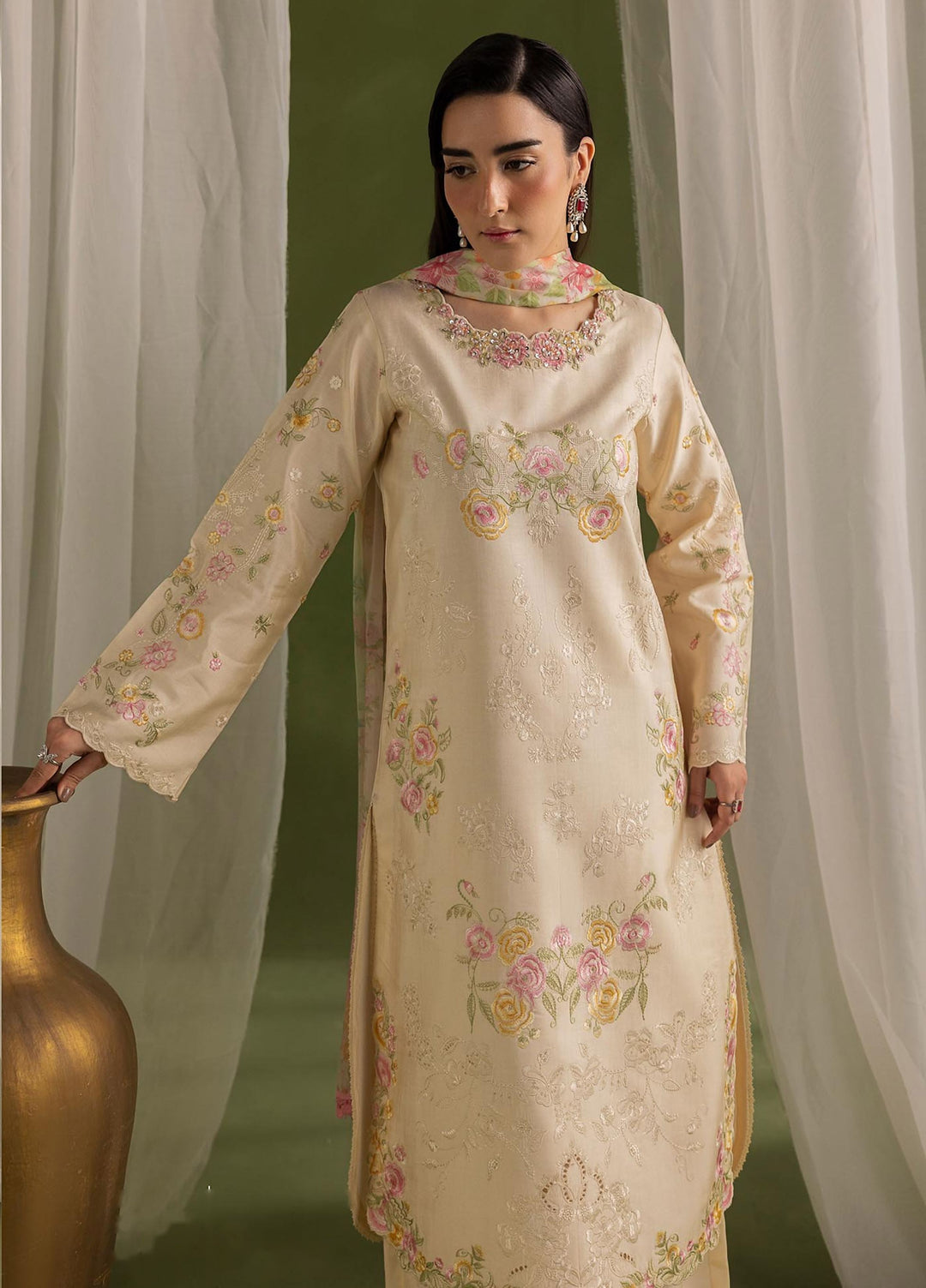 Silah by Rajbari Unstitched Embroidered Sheesh Silk 3 Piece Suit RB26US Seren - Festive Collection