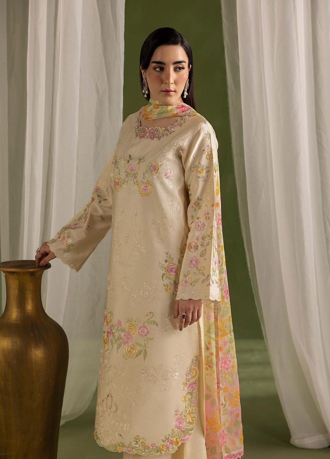 Silah by Rajbari Unstitched Embroidered Sheesh Silk 3 Piece Suit RB26US Seren - Festive Collection