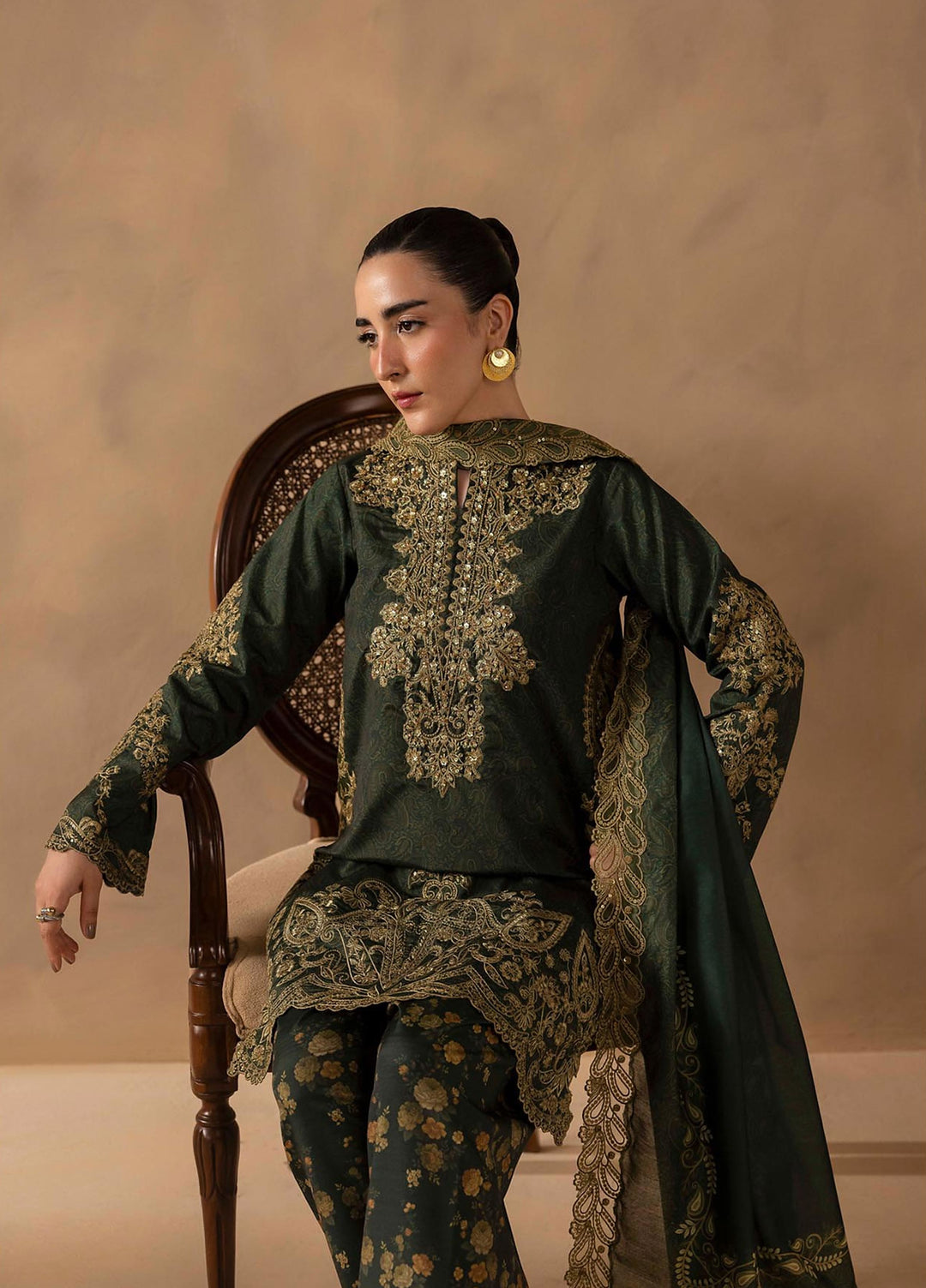 Silah by Rajbari Unstitched Embroidered Crepe Silk 3 Piece Suit RB26US Zaria - Festive Collection