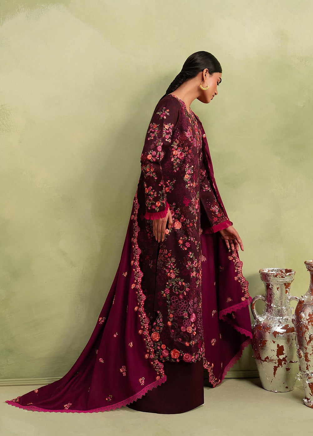 RajBari Exclusive Shawl Unstitched Embroidered Marina 3 Piece Suit RB26UES 06 - Winter Collection
