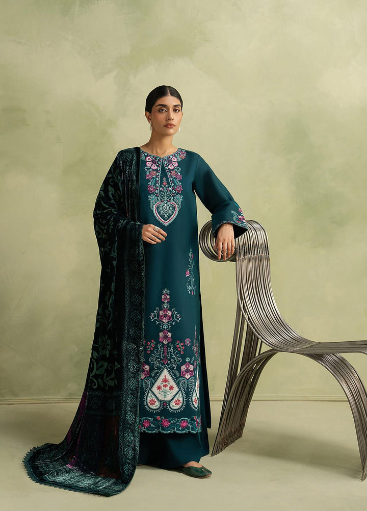 RajBari Exclusive Shawl Unstitched Embroidered Palachi 3 Piece Suit RB26UES 08 - Winter Collection