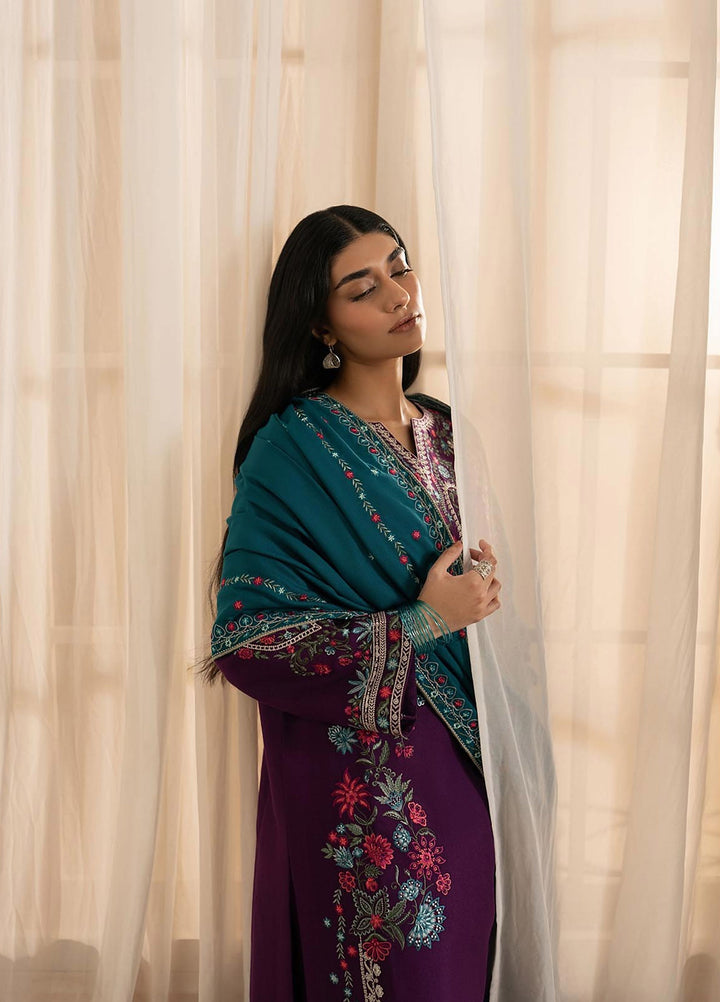 RajBari Exclusive Shawl Unstitched Embroidered Khaddar 3 Piece Suit RB26UES 11 - Winter Collection