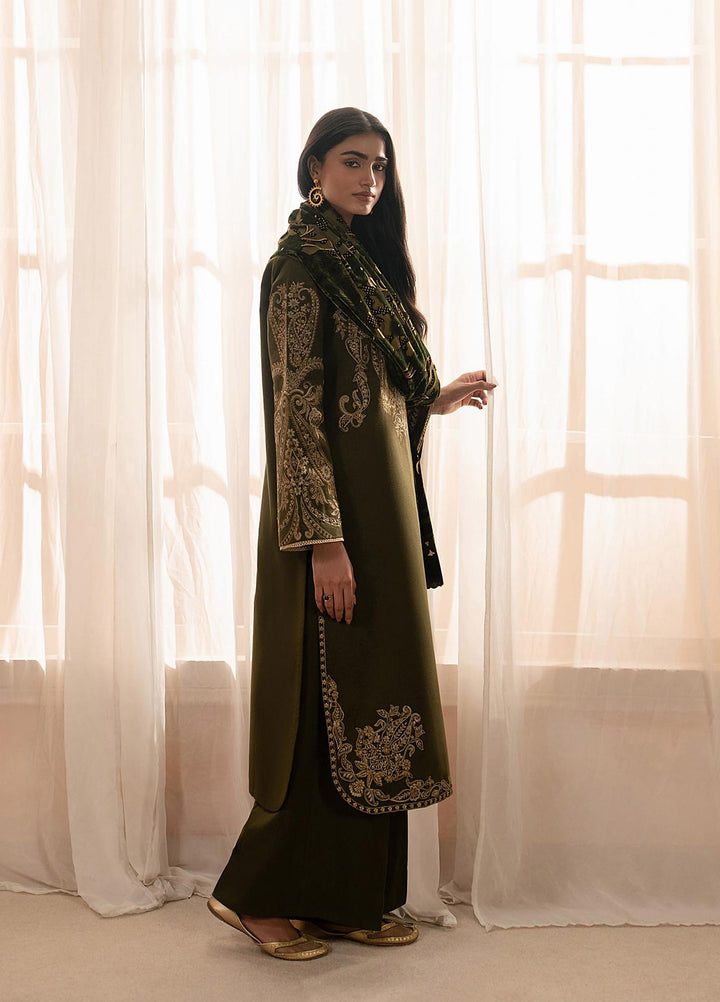 RajBari Exclusive Shawl Unstitched Embroidered Khaddar 3 Piece Suit RB26UES 12 - Winter Collection
