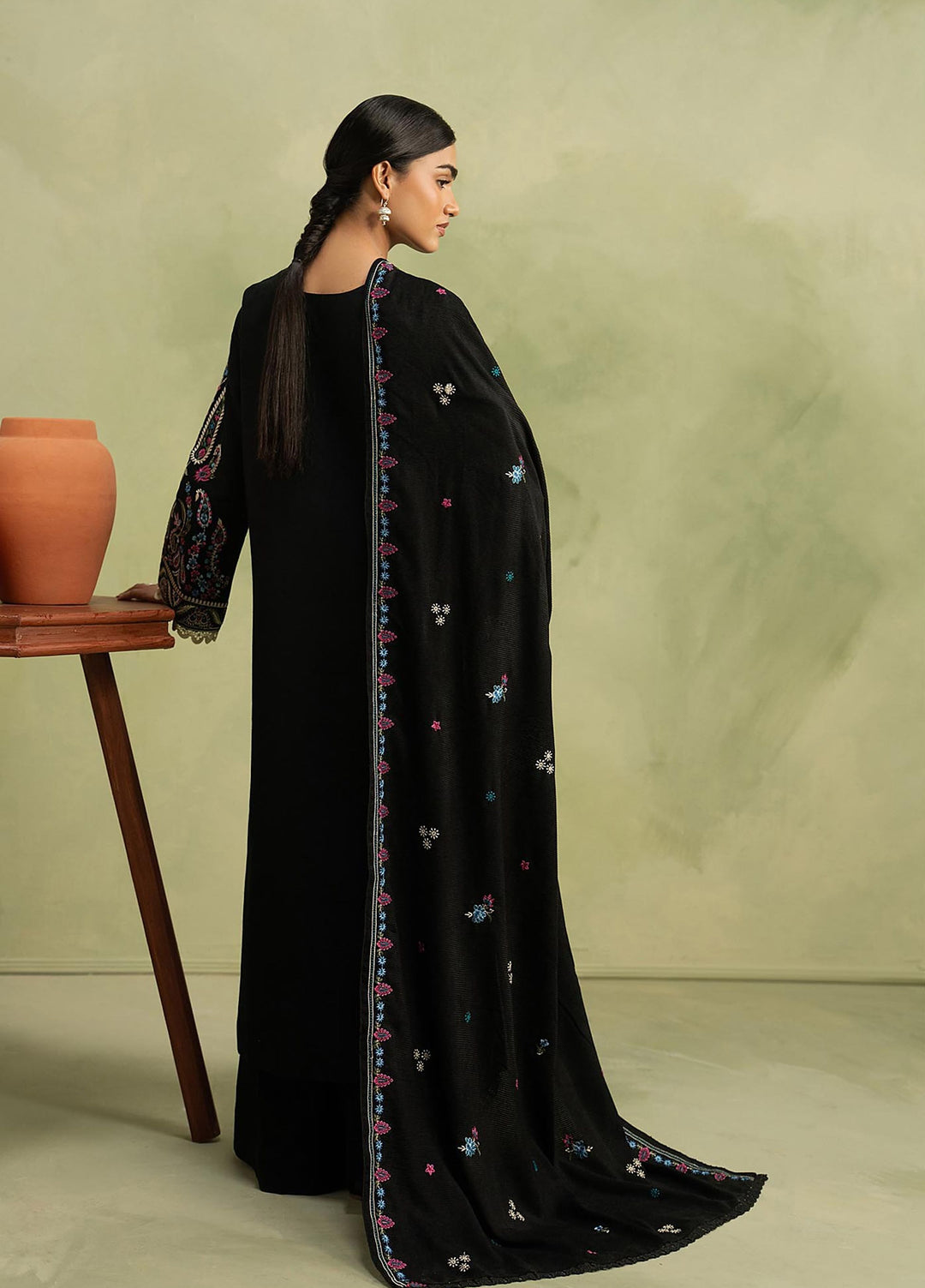 RajBari Exclusive Shawl Unstitched Embroidered Marina 3 Piece Suit RB26UES 14 - Winter Collection