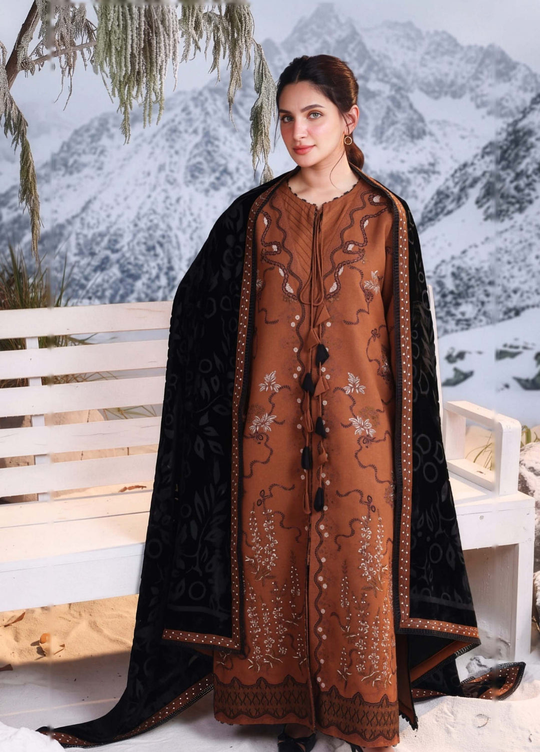 Carnation by Rang Rasiya Unstitched Embroidered Karandi 3 Piece Suit RR26UKW EMBER - Winter Collection
