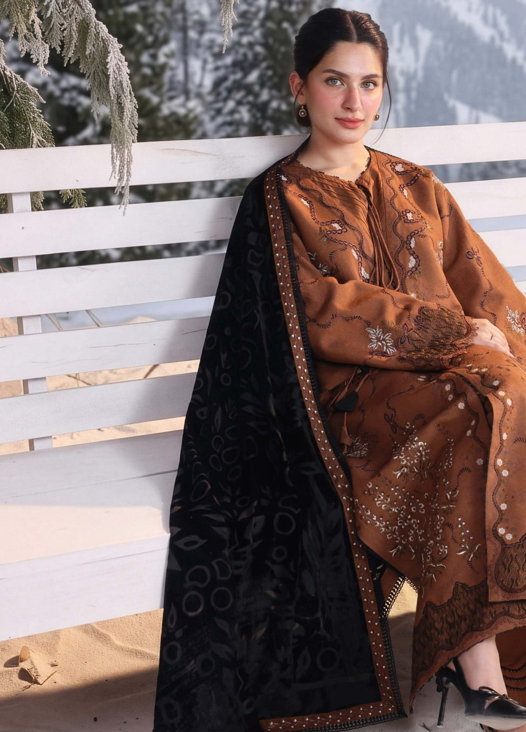 Carnation by Rang Rasiya Unstitched Embroidered Karandi 3 Piece Suit RR26UKW EMBER - Winter Collection