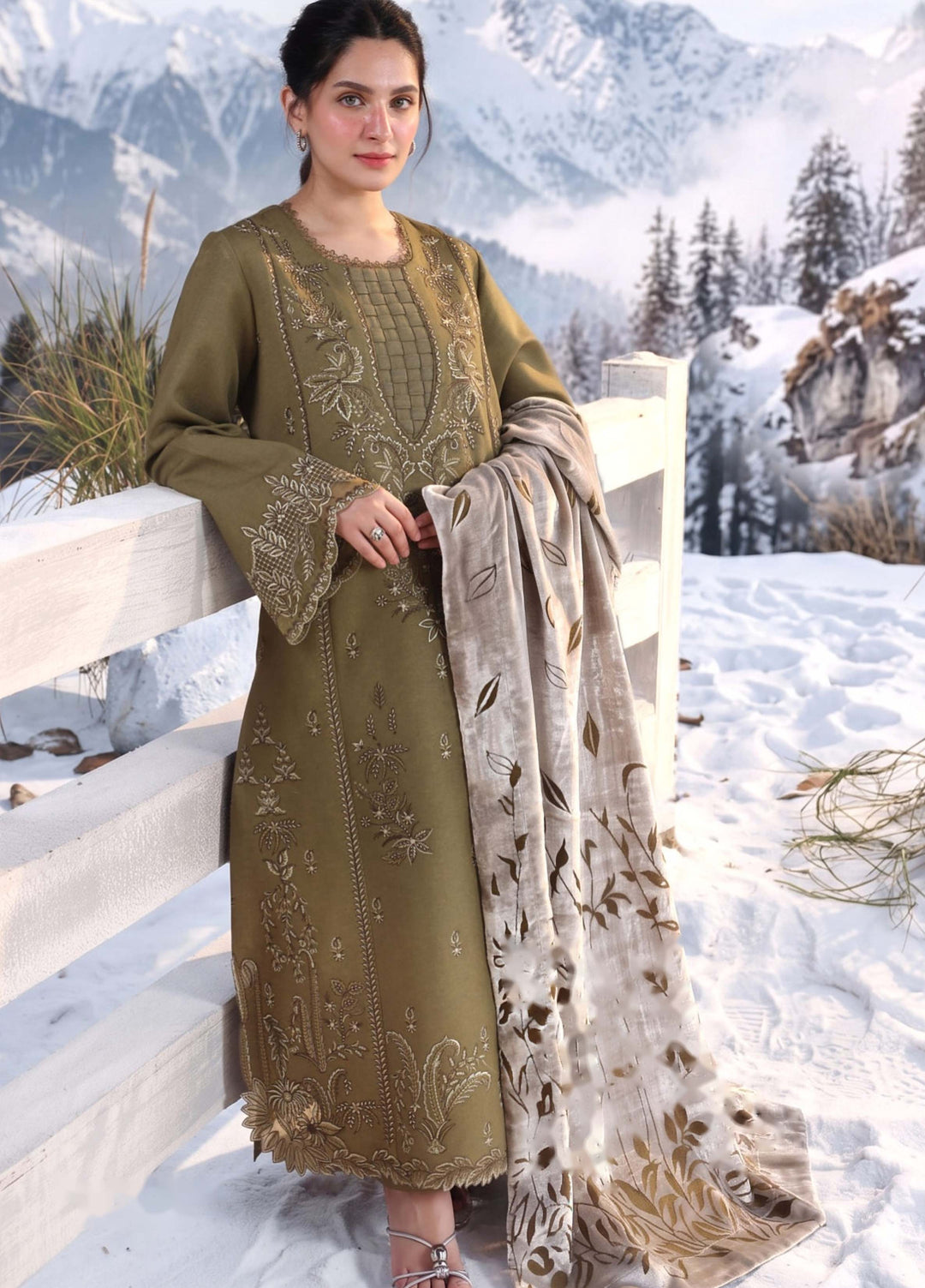 Carnation by Rang Rasiya Unstitched Embroidered Karandi 3 Piece Suit RR26UKW FROSTED FLORA - Winter Collection