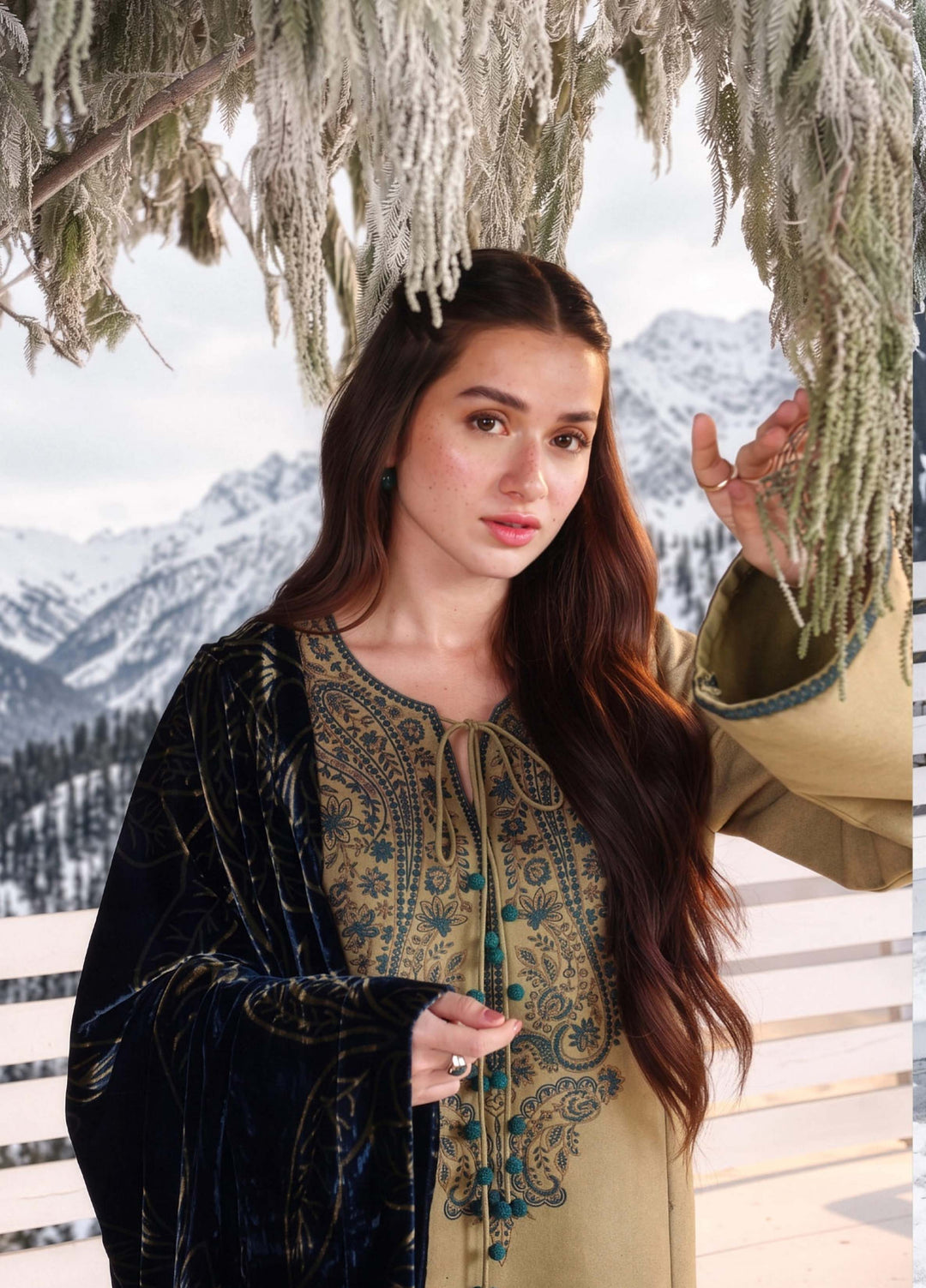 Carnation by Rang Rasiya Unstitched Embroidered Karandi 3 Piece Suit RR26UKW OLIVINE - Winter Collection