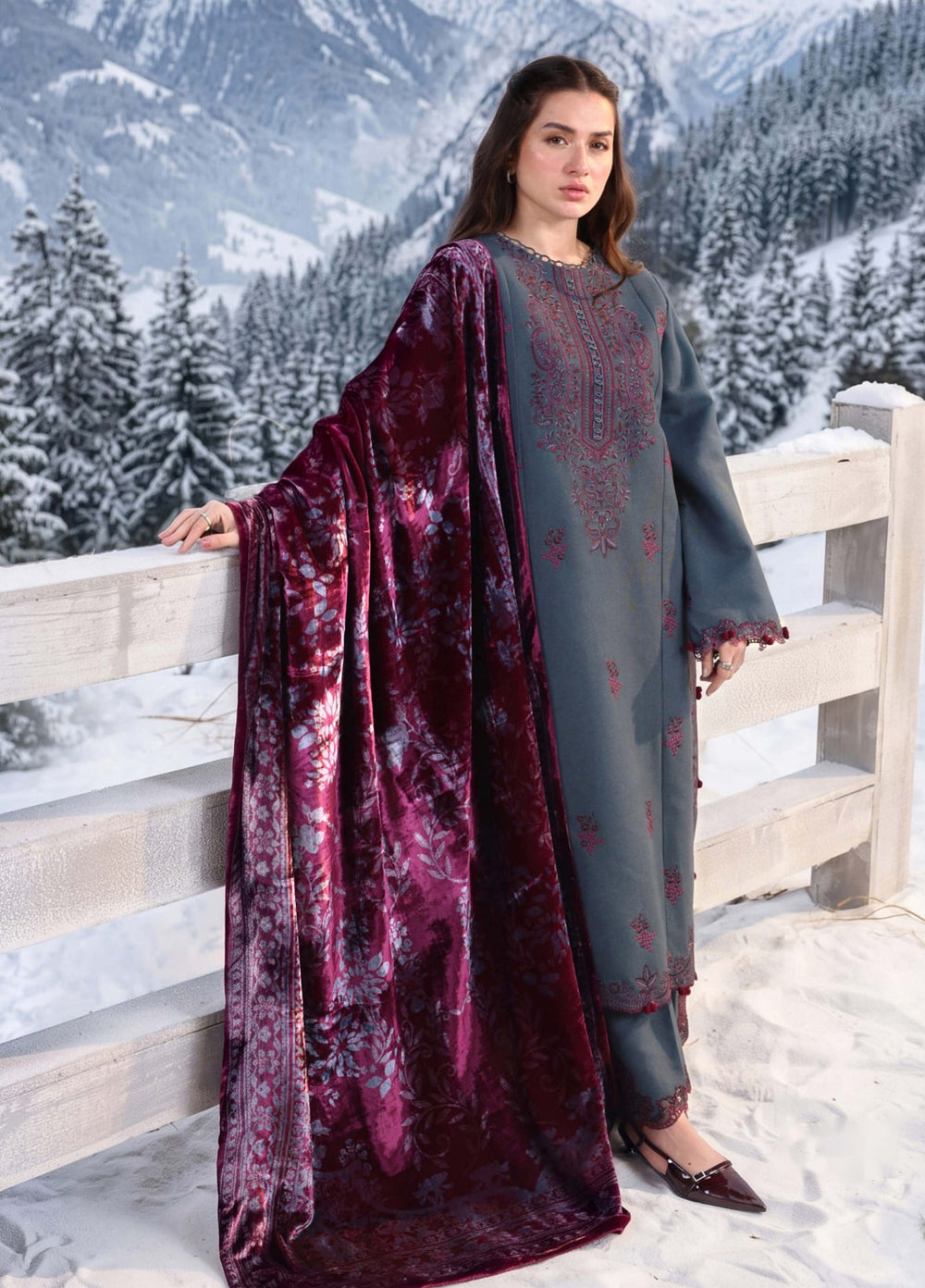 Carnation by Rang Rasiya Unstitched Embroidered Karandi 3 Piece Suit RR26UKW TWILIGHT - Winter Collection