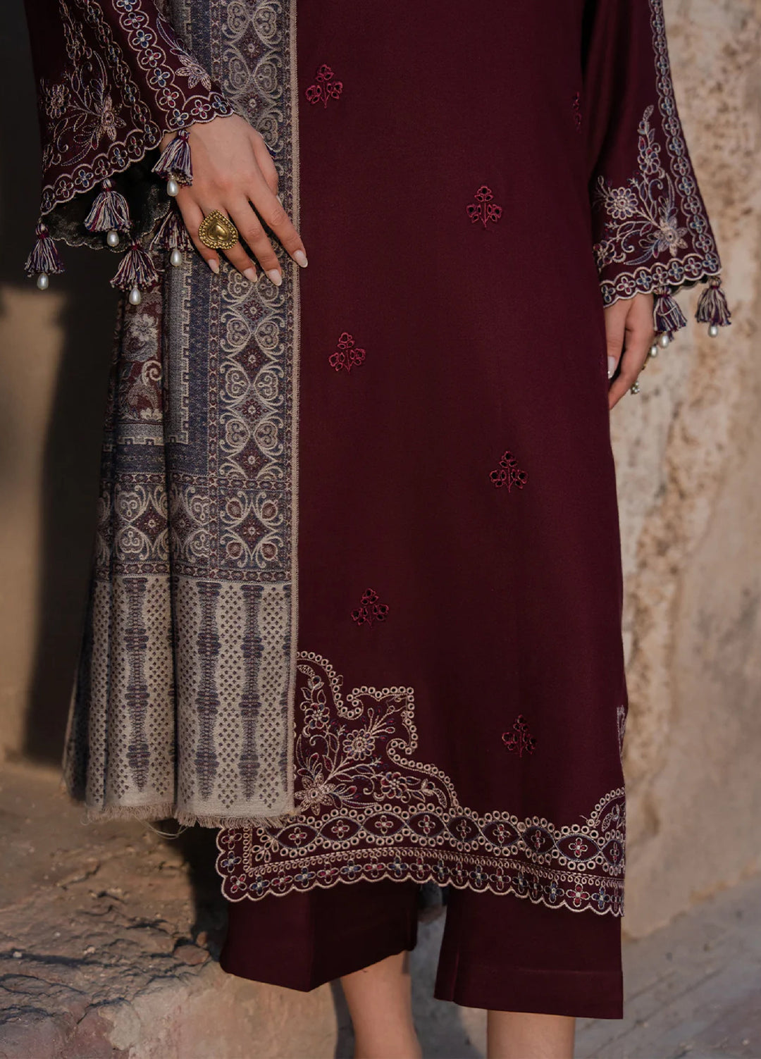Nooraniyat by Izel Embroidered wool Suits Unstitched 3 Piece IZ25NW Raqeeb - Winter Collection