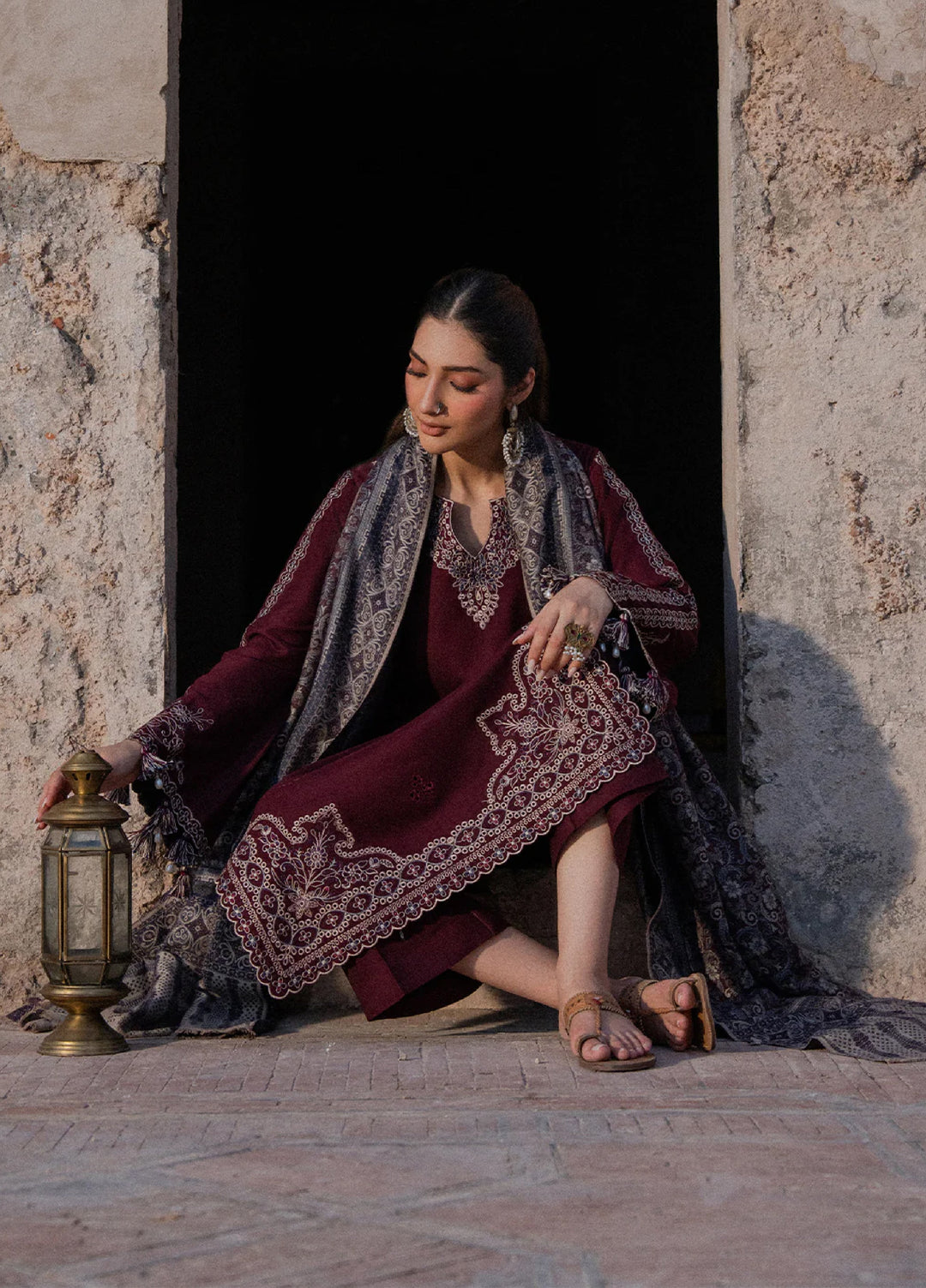 Nooraniyat by Izel Embroidered wool Suits Unstitched 3 Piece IZ25NW Raqeeb - Winter Collection