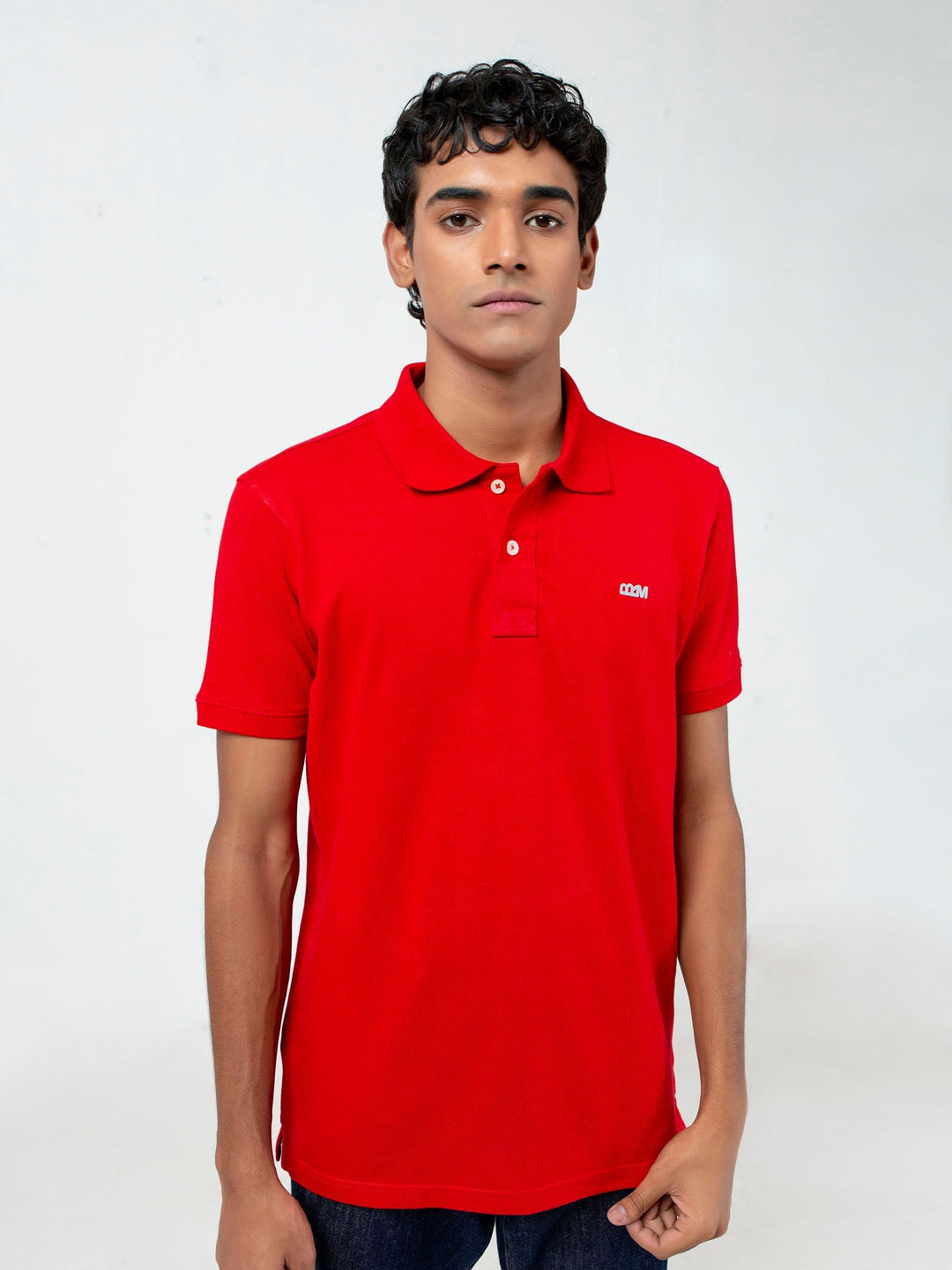 Brumano Mens RTW Solids Cotton Polo T-Shirt Red Pique Casual Collection