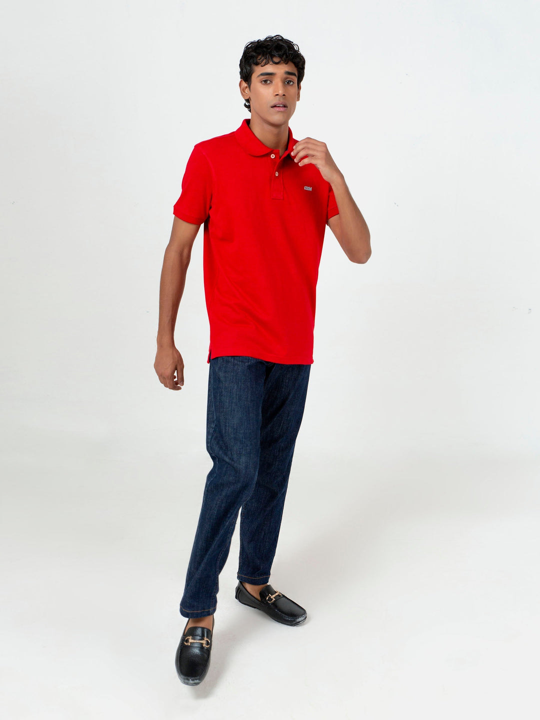 Brumano  Solids Cotton Polo Red Basic Pique Polo Shirt
