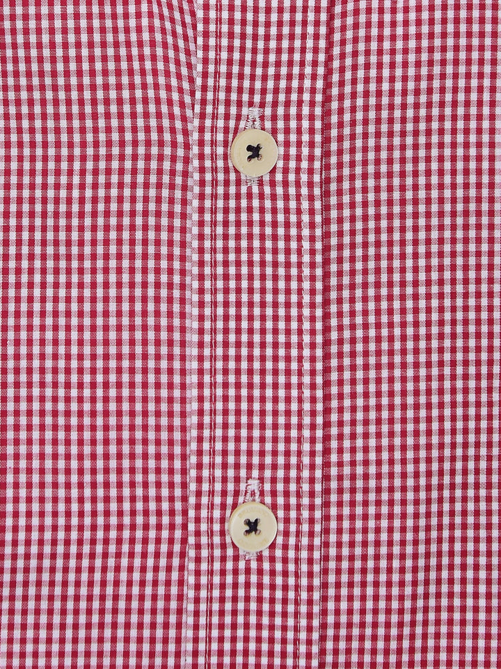Brumano Ready To Wear Shirts Men 1 Piece Cotton Red Gingham Button Down Shirt 0-31-024-5089 - Summer Collection
