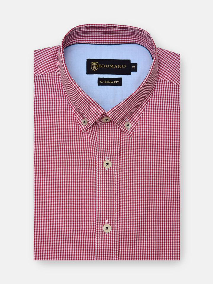 Red Gingham Button Down Shirt